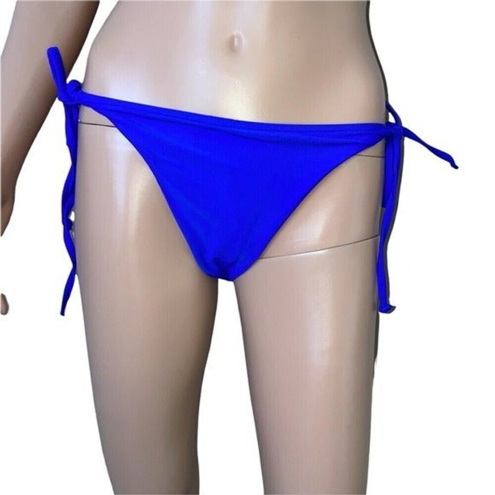 Vibrant blue cheeky hip tie swim bottom